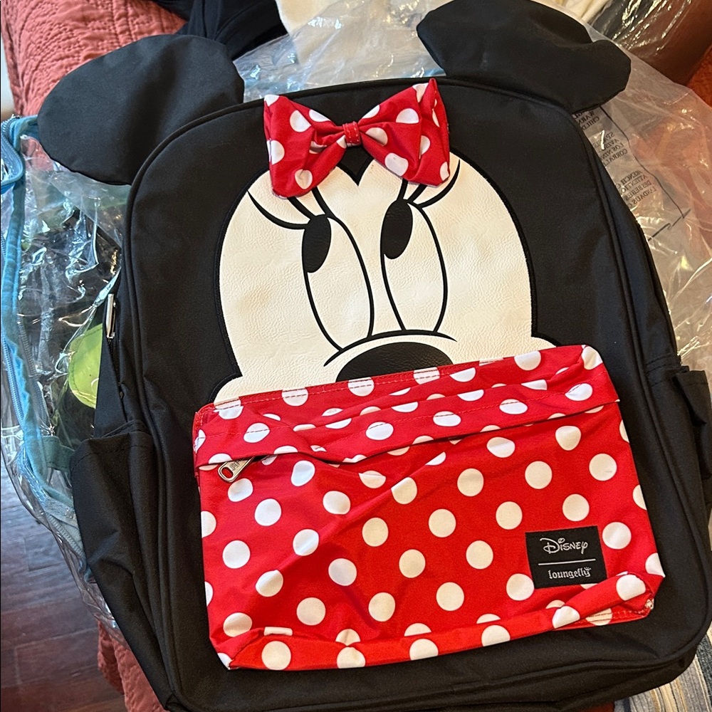 Disney Minnie Mouse Red and Black Backpack